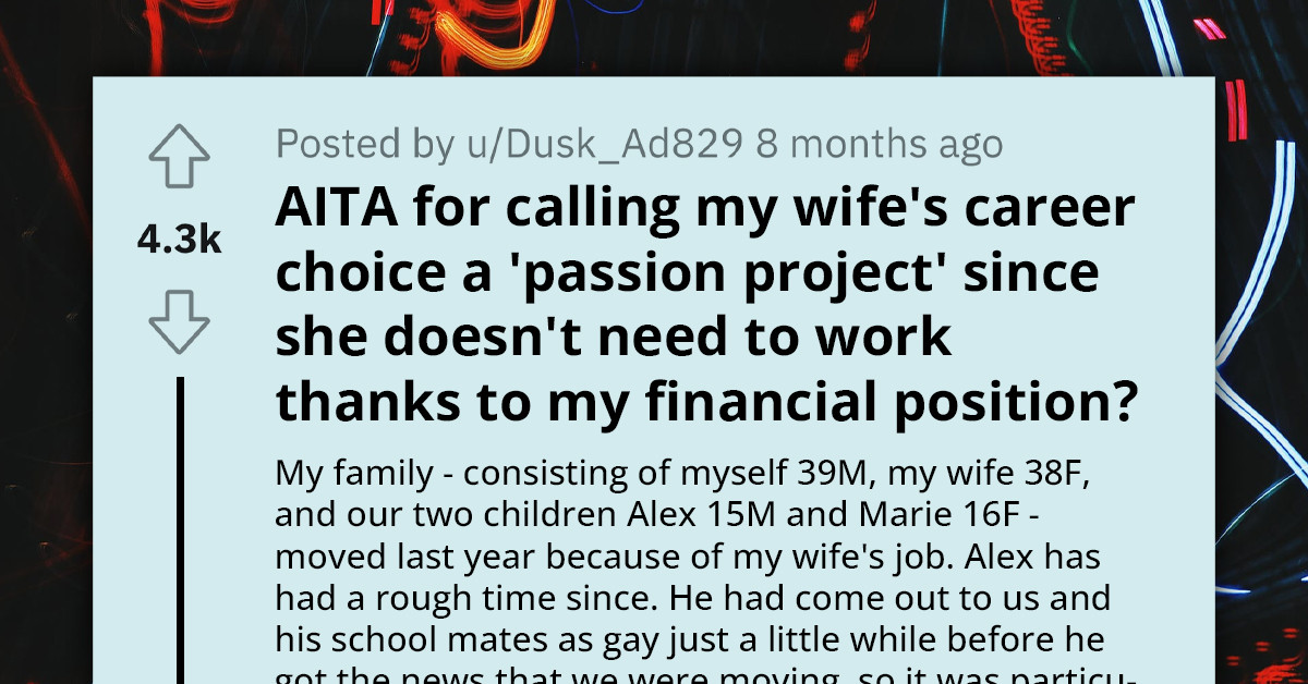 Concerned Dad Struggles With Family Strains After Relocating, Situation Further Complicated By Teen Son Coming Out In Intolerant Neighborhood