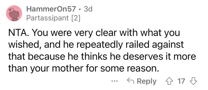 The stepfather couldn't take the hint.