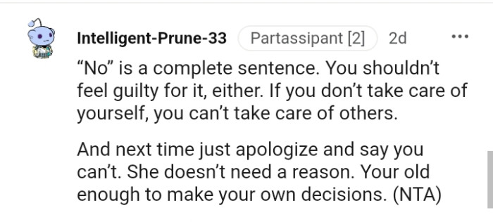 You should not feel guilty for your decisions either