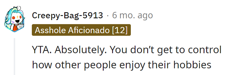 No one gave them the script to control other people's hobby screenings.