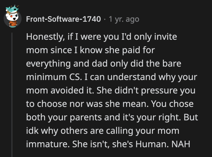 She managed to make OP's milestone all about her