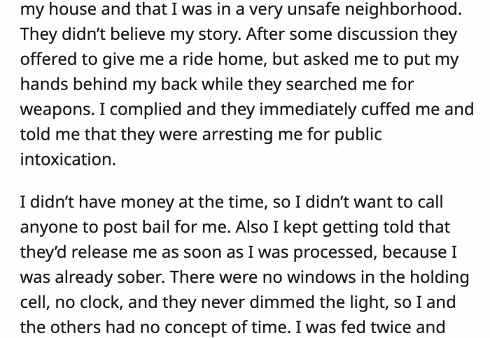 He was arrested for public intoxication.