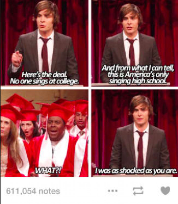 3. No more singing in college.