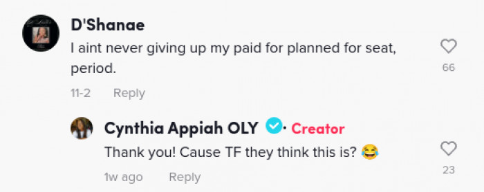 Despite what the commenters had to say, the majority of them seemed to agree that no one should feel entitled to switch seats in this day and age