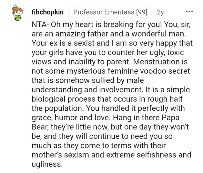 Your girls have you to counter her ugly and toxic views