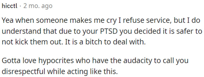 OP had the option to decline service.