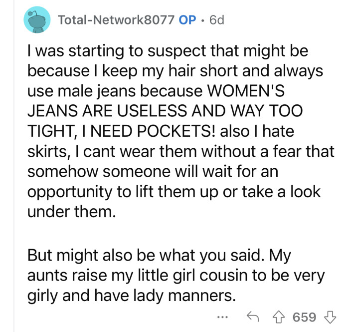 Women need to address the lack of pockets.