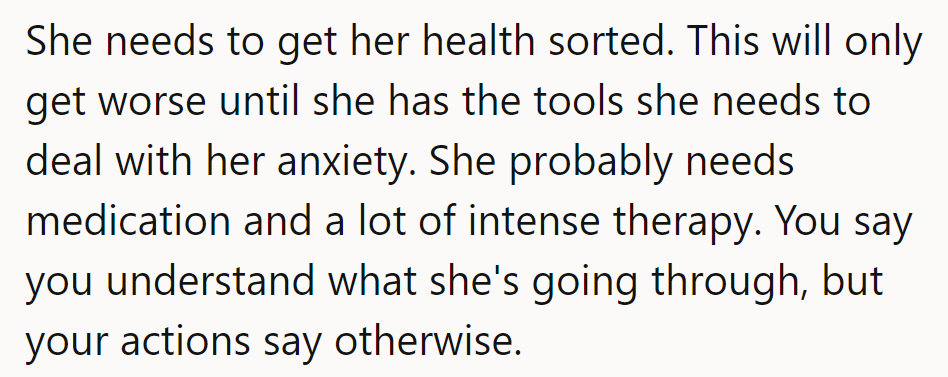 She needs a prescription for peace, not a crash course in stress. Let's upgrade to therapy and meds, stat!