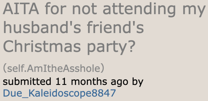 The OP refuses to attend the party hosted by her husband's friend.