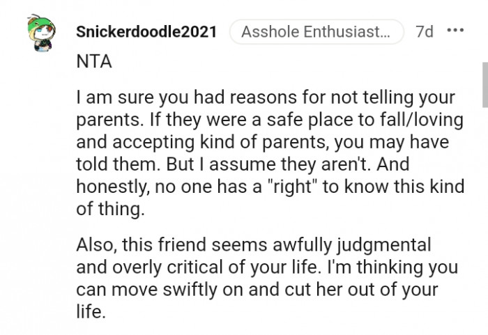 No one has the right to know this kind of thing