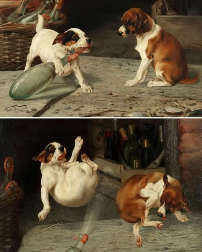 'Schwepped Of Their Feet Both' Is A Pair Of Paintings Made By The English Artist William Henry Hamilton Trood In 1887 CE