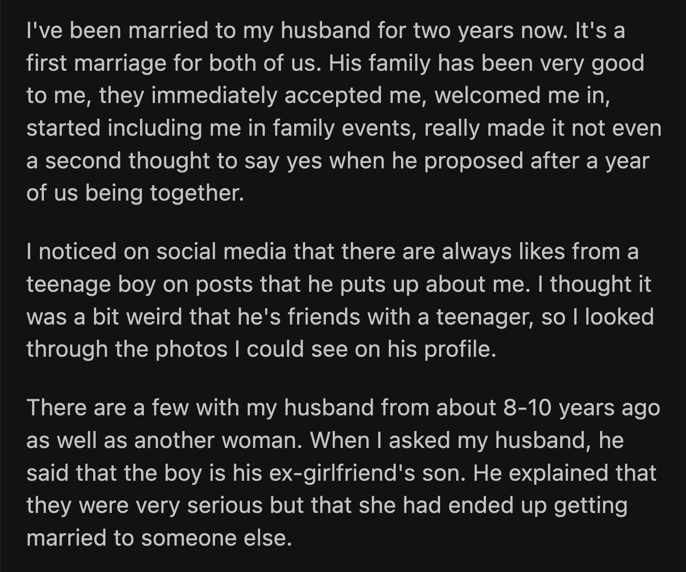OP was the opposite of her MIL's description of Val. She has a successful, well-established career. She comes from a prominent and respected family. She felt her background had a lot to do with her in-laws' immediate acceptance.