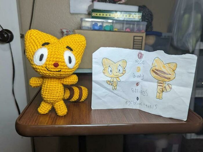 "I Crocheted My Little Sister's Drawing For Her 11th Birthday"