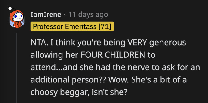 Given that OP originally wanted a child-free wedding, allowing his sister's four kids to attend is enough generosity