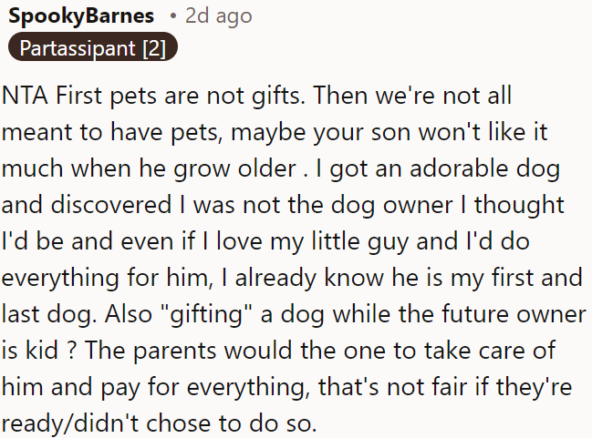 Giving pets as gifts isn't ideal; not everyone is suited to pet ownership.