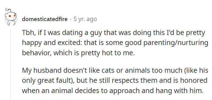 The girl hasn't realized it, but this was actually peak green flag behavior.