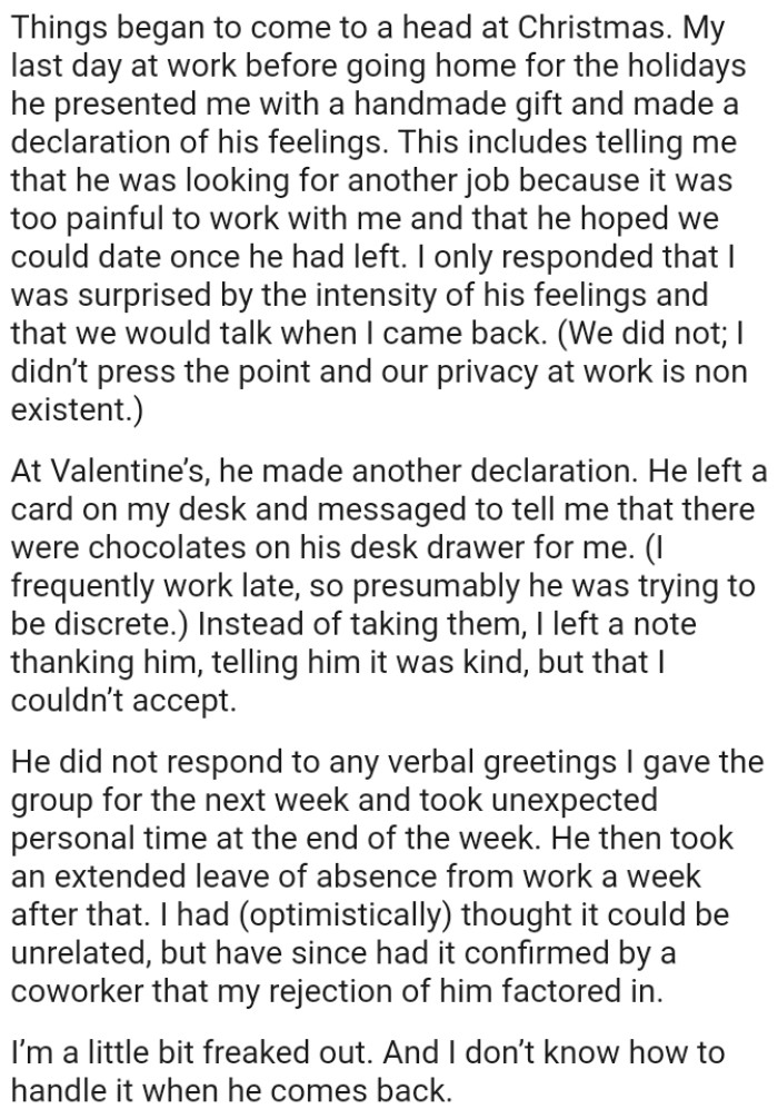 The OP left a note thanking him, telling him it was kind, but that she couldn’t accept it