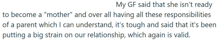 The OP's girlfriend said she 