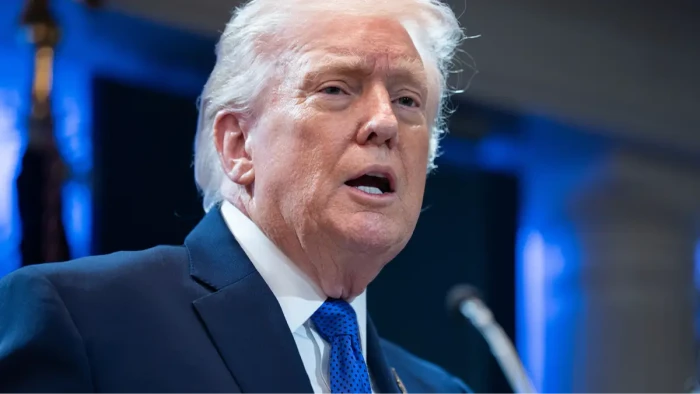 Courtroom scene symbolizing checks on presidential tariff authority and reevaluation