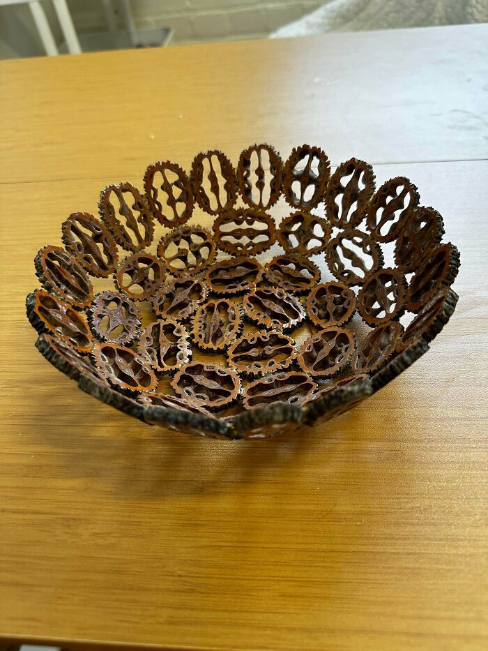"Walnut Bowl. Literally Made Of Walnuts"