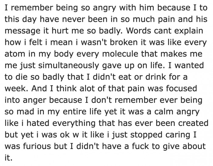 The OP's best friend couldn't be there for her, which is why she got mad at him.