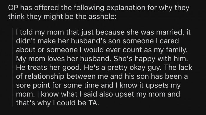 Here's why OP thinks they might be the a-hole: