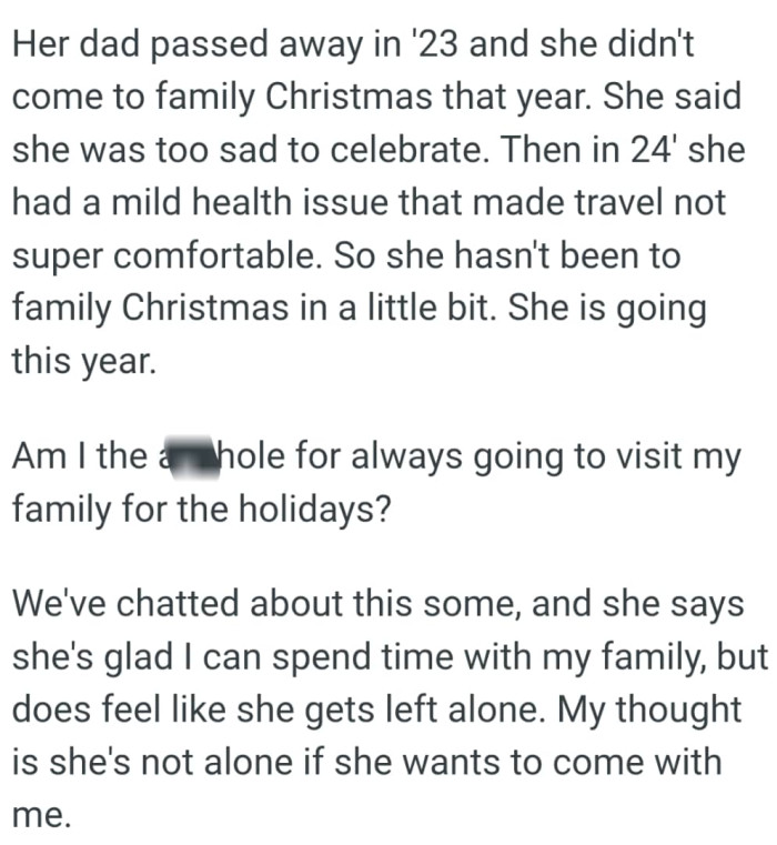 They've chatted about the issue and she says she's glad he can spend time with his family