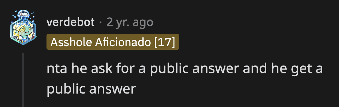 If they didn't want a spectacle, why air out their grievances in public? OP didn't ruin anything.