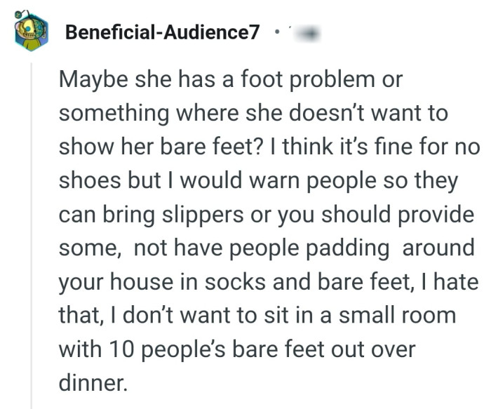 The OP ought to provide a slipper of some sort