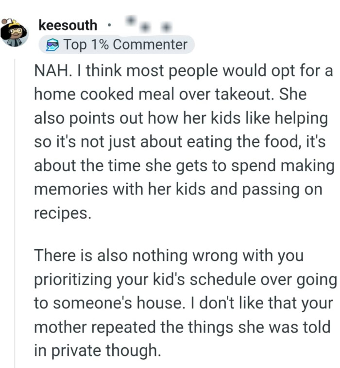 She pointed out that her kids help