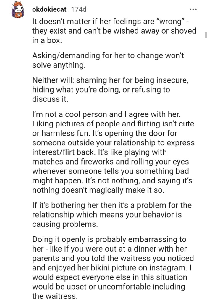 Liking Pictures of People or Flirting Isn't Cool