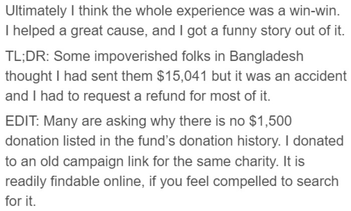 He considers the experience a win-win.