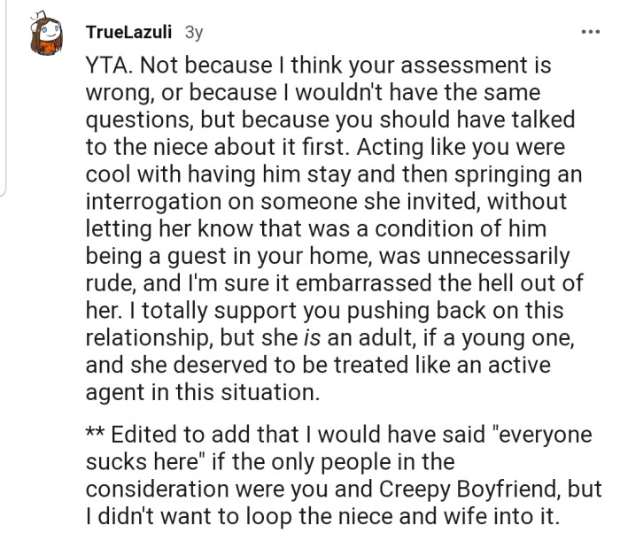 This Redditor has a different perspective from the majority