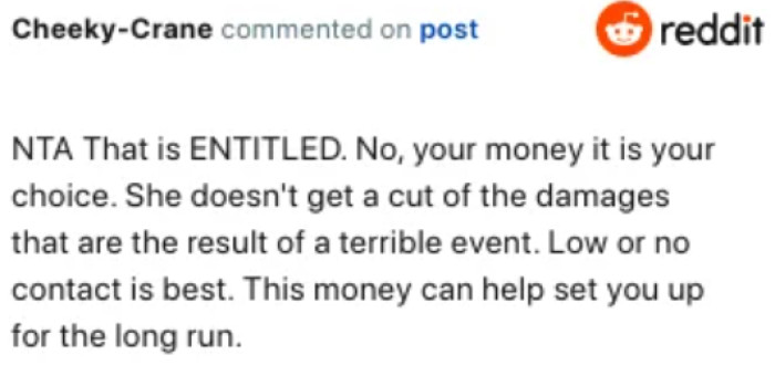 OP doesn't owe her mum