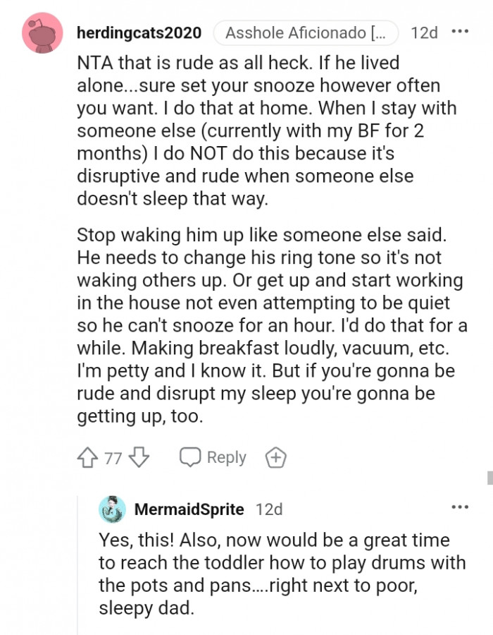 Stop waking him up like someone else said