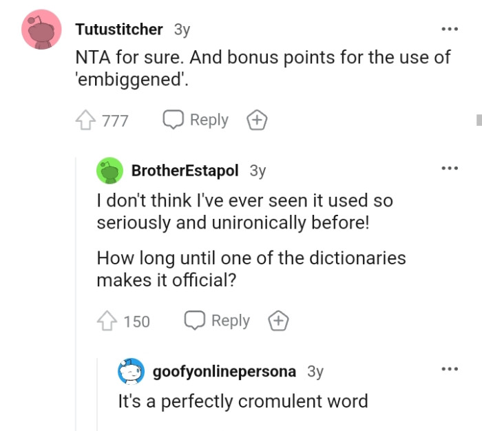 This Redditor is in awe of the word used