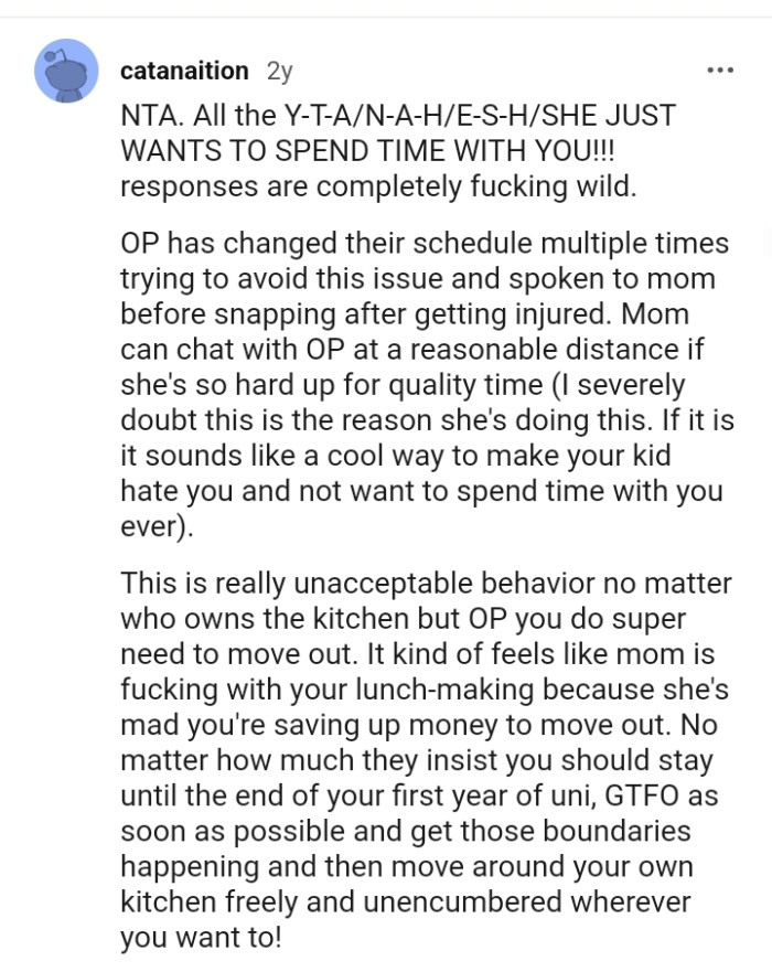 This is unacceptable behavior no matter who owns the kitchen