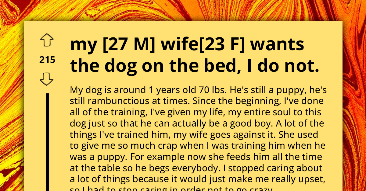 Couple Clash Over Bedtime Privileges for Their Rambunctious Pooch