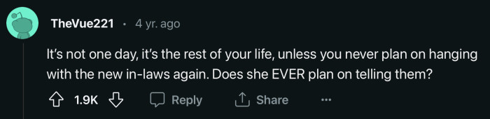 The big question is if they will ever see the in-laws again. Maybe they'll never know?
