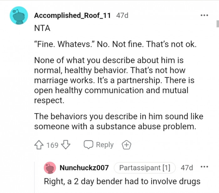 That is not how marriage works