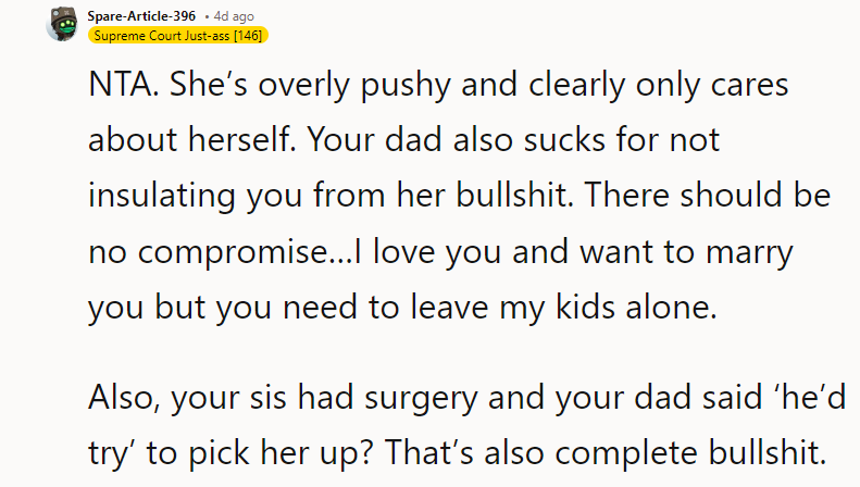 NTA. Have a long talk with your dad. Tell him you’re happy that he found someone, but she will never replace your mom.