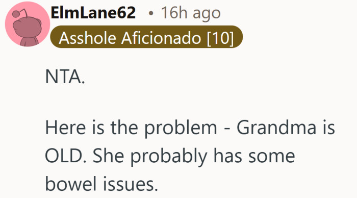 It shifts the focus toward age and health, where patience and practical solutions start to matter more than blame.