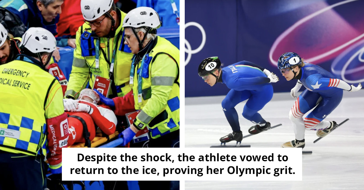 Olympic speed skater shared astonishing update just hours before suffering a facial injury from an opponent's blade during the race.