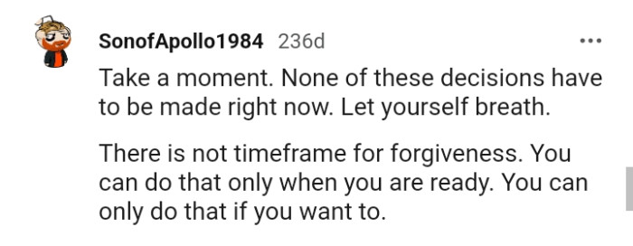 There Is No Timeframe for Forgiveness