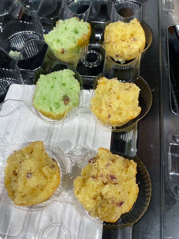 24. I Was Looking Forward To Having Mini-Muffins For Breakfast This Morning, And This Is What I Found. He Ate The Top And Left This For Me