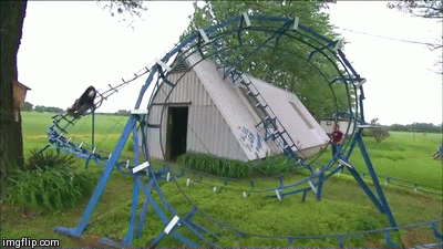 19. A Backyard Rollercoaster: John Ivers made history as the coolest grandpa ever after building the ‘blue flash’ for his grandkids. No other grandpa can compete.
