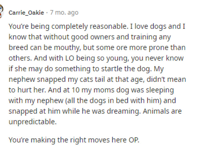 Everyone in the comments section agrees that she is making the right moves when it comes to protecting her daughter.