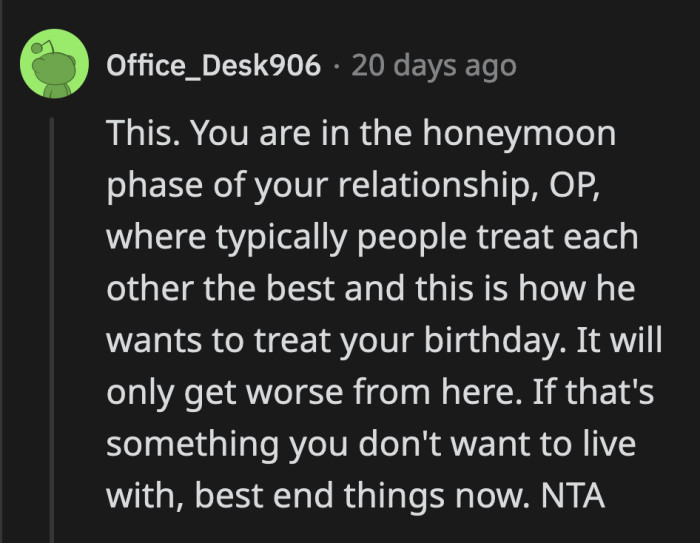 They also noted that they've just been together for a year and they're supposed to still have their rose-colored glasses on