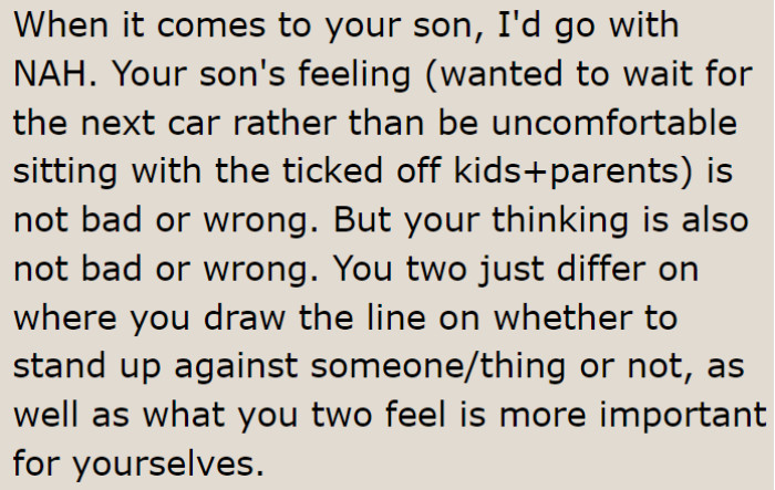 Since the OP stood up against the parents, maybe they'll learn something from this too.