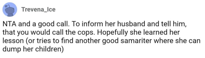 Hopefully she learns her lesson